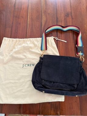 J. Crew Blue Suede Messenger Bag